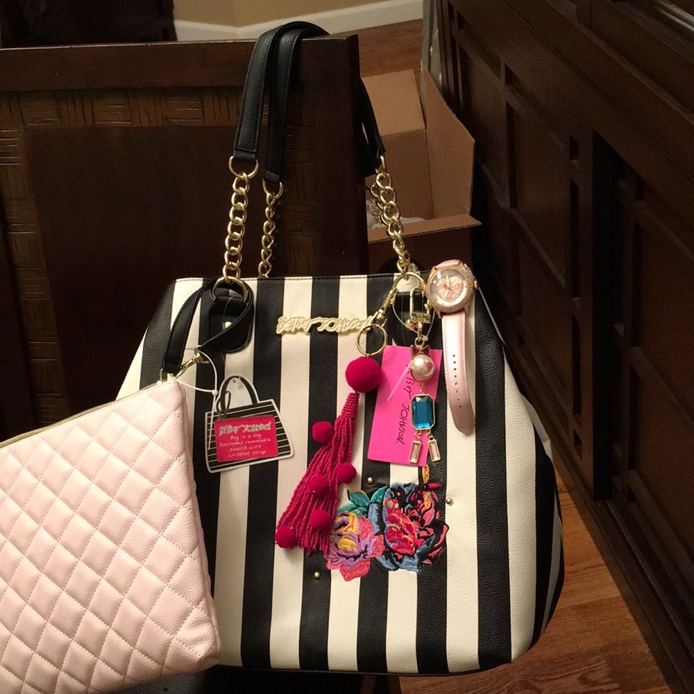 NEW Betsey Johnson Bag, Watch & Zipper Wristlet